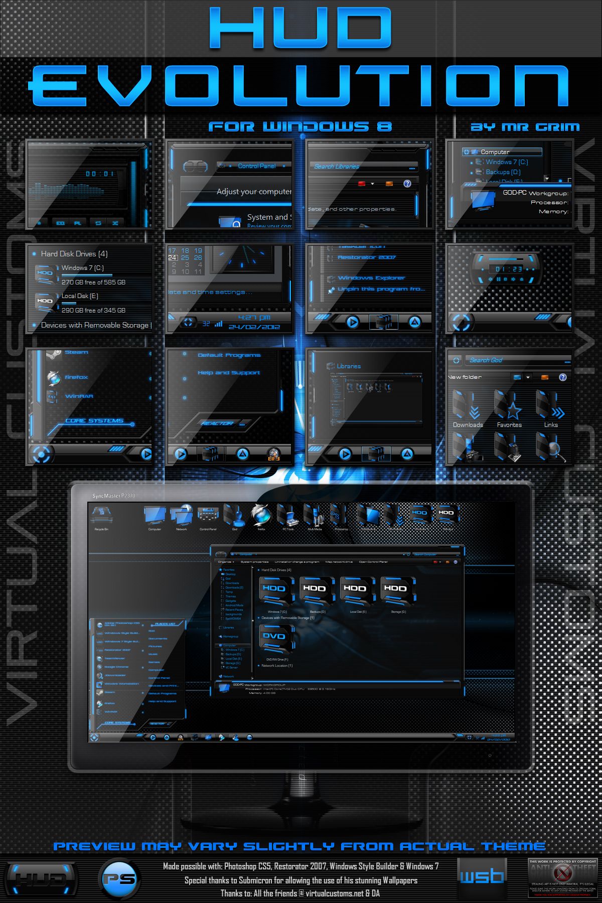 HUD Evolution win10主题 预览图