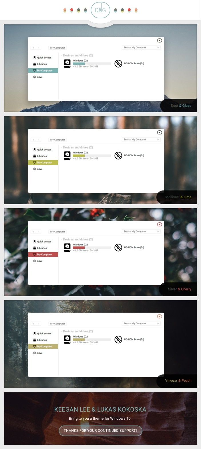 Dust and Glass win10 theme 预览图