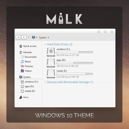MILK Windows 10 Theme
